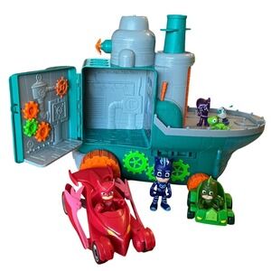 PJ Masks Romeo's Factory Lab Owlette Gekko Romeo Catboy Figures & 2 vehicles